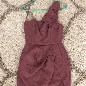 BCBGmaxazria Dusty Rose One Shoulder Mini Dress